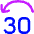 Button Jump Backward 30 Icon from Flex Neon Set