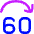 Button Jump Forward 60 Icon from Flex Neon Set