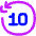 Button Skip Backward 10 Icon from Flex Neon Set