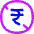 Non Commercial Rupee Icon from Flex Neon Set