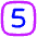 Number Five Square Icon from Flex Neon Set