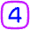 Number Four Square Icon from Flex Neon Set