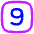 Number Nine Square Icon from Flex Neon Set