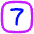 Number Seven Square Icon from Flex Neon Set