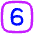 Number Six Square Icon from Flex Neon Set