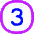 Number Three Circle Icon from Flex Neon Set