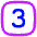 Number Three Square Icon from Flex Neon Set