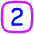 Number Two Square Icon from Flex Neon Set