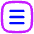 Hamburger Menu Square Icon from Flex Neon Set