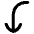 Line Arrow Curve Left Down Icon from Flex Remix Set