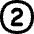 Number Two Circle Icon from Flex Remix Set