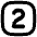Number Two Square Icon from Flex Remix Set