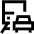 Commute Car Bus Icon from Sharp Line Set