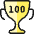 Gaming Trophy 100 Icon from Ultimate Colors Set | Free Download as SVG Vector and Transparent PNG | Streamline icons