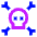Skull Crossbones Icon from Sharp Neon Set