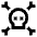 Skull Crossbones Icon from Sharp Line Set