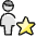 Single Man Actions Star Icon from Ultimate Colors Set