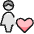 Single Woman Actions Heart Icon from Ultimate Colors Set