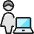 Single Woman Actions Laptop Icon from Ultimate Colors Set