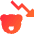 Bear Market Decrease Icon from Sharp Gradient Set