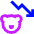 Bear Market Decrease Icon from Sharp Neon Set