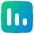 Graph Bar Decrease Square Icon from Plump Gradient Set