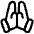 Praying Hand Icon from Plump Line Set