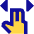 Two Finger Drag Hotizontal Icon from Sharp Pop Set