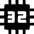 32 Bit Chip Icon from Nova Solid Set