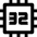 32 Bit Chip icon - Free transparent PNG, SVG. No sign up needed.