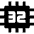 32 Bit Chip icon - Free transparent PNG, SVG. No sign up needed.