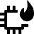 Computer Chip Temperature Fire Icon from Nova Line Set