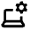 Laptop Setting Gear Icon from Rounded Line - Material Pro Set