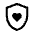 Shield With Heart Icon from Sharp Line - Material Symbols Set | Free Download as SVG Vector and Transparent PNG | Streamline icons