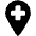 Hospital Cross Pin Icon from Ultimate Bold Set