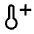 Thermometer Gain Icon from Sharp Line - Material Symbols Set