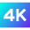 Quality 4k Icon from Sharp Gradient Set
