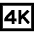 Quality 4k Icon from Sharp Line Set