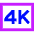 Quality 4k Icon from Sharp Neon Set