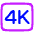 Quality 4k Icon from Plump Neon Set