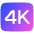 Quality 4k Icon from Plump Gradient Set