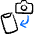 Transfer Pictures Smartphone Icon from Freehand Duotone - Free Set