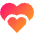 Double Heart Icon from Sharp Gradient- Free Set