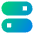 Horizontal Toggle Button Icon from Sharp Gradient- Free Set
