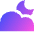 Moon Cloud Icon from Sharp Gradient- Free Set