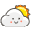 Sun Behind Large Cloud Emoji from Kawaii Emoji Set