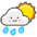 Sun Behind Rain Cloud Emoji from Kawaii Emoji Set