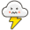 Cloud With Lightning Emoji from Kawaii Emoji Set