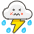Cloud With Lightning And Rain Emoji from Kawaii Emoji Set