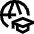 Global Learning Icon from Sharp Line Set
